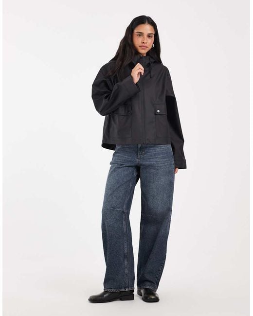 ONLY Blue Hooded Rain Jacket