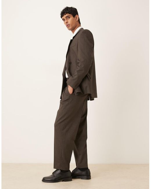 ASOS Natural Oversized Tapered Suit Pants for men