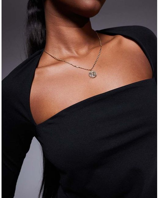 ASOS Blue Shrug Detail Long Sleeve Top With Curve Bust