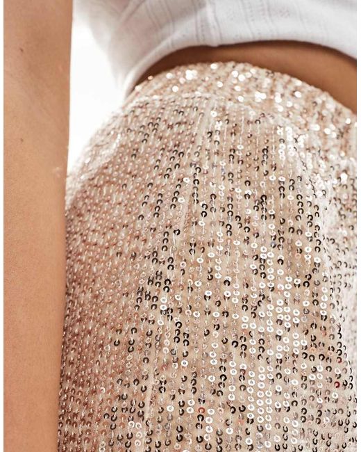 Threadbare White Sequin Mini Shorts