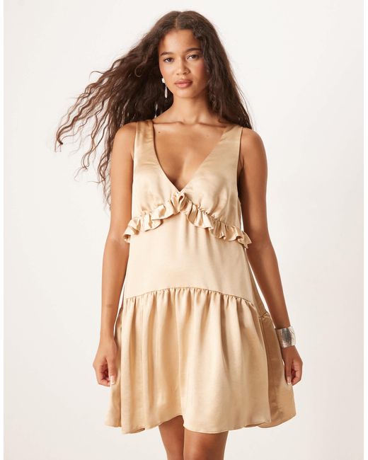 ASOS Natural – mini-hängerkleid