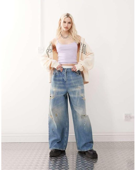 Collusion Blue Rib Crop Cami Top