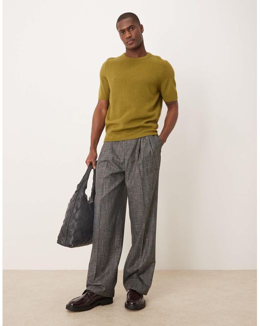 ASOS Black Smart Wide Leg Pants With Double Pleats for men