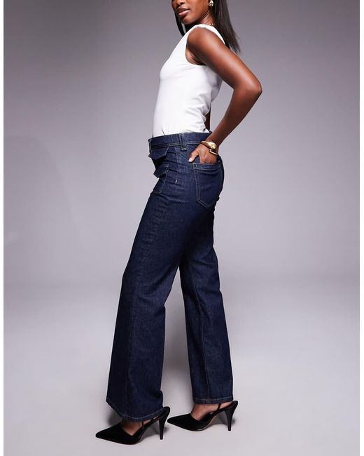 River Island Blue Relaxed Flare Jean