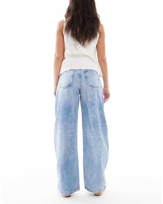 ASOS Blue High Waisted Barrel Jeans