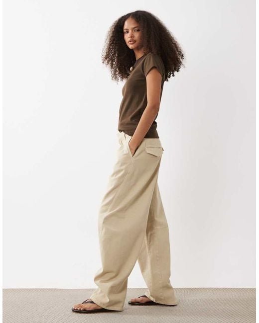ASOS Natural Barrel Jeans With Seams