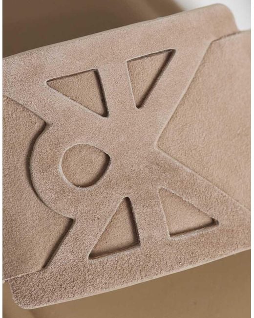 Calvin Klein Natural Suede Square Sandals