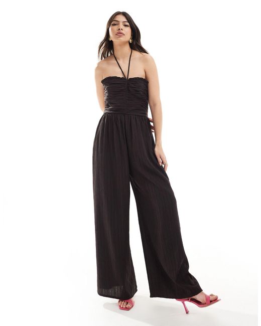 French Connection Blue Pleated Strappy Jumpsuit
