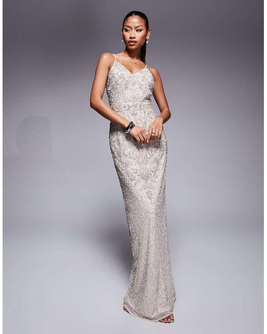 Beauut Gray Sequin Cami Maxi Dress