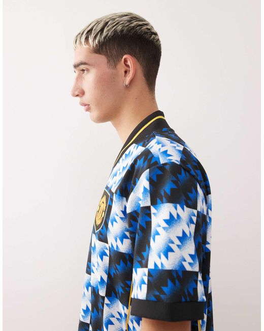 Adidas Originals Blue Adidas Soccer Manchester United Jersey