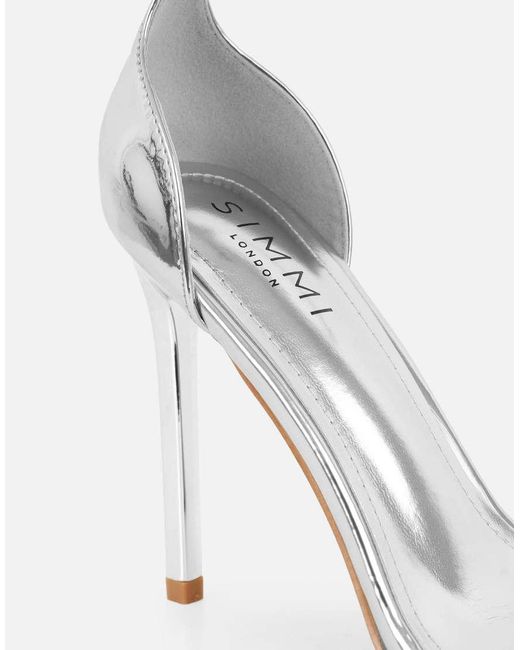 SIMMI Gray Gabby Barely There Heeled Sandals