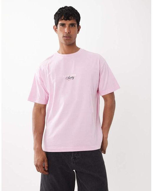 Cotton On Pink Box Fit T-shirt With Graphic for men