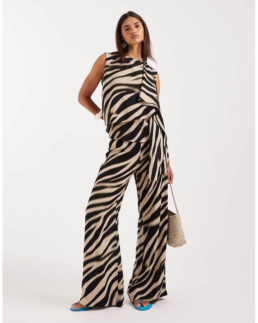 Mango White Glaciar Chiffon Straight Trouser Co-Ord