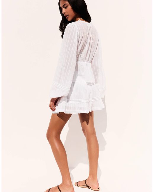 Pull&Bear White – baumwoll-oberteil