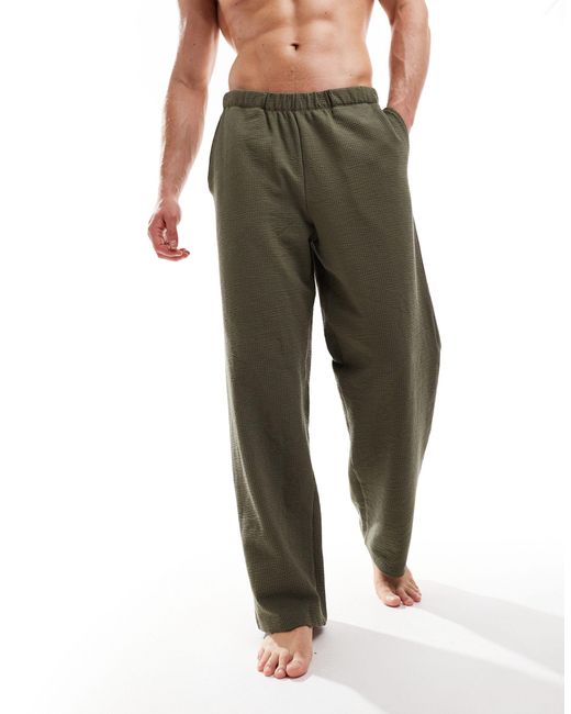 Pantalon confort en crépon - kaki ASOS pour homme en coloris Green