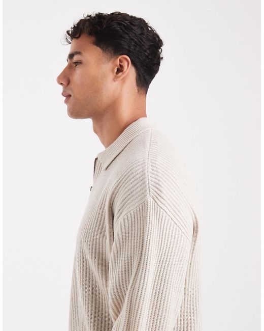 JJ Rebel – oversize-strickpullover in Natural für Herren