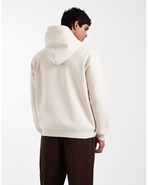 ASOS White Essentials Zip Through Hoodie for men