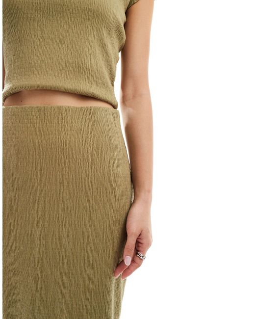 Collusion Green Textured Maxi Skirt Co-ord