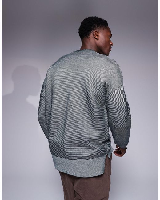 Pull bicolore en maille côtelée ARMANI EXCHANGE pour homme en coloris Gray