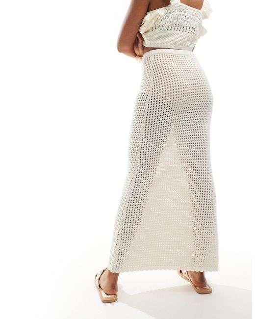Falda recta larga color crudo Cotton On de color White