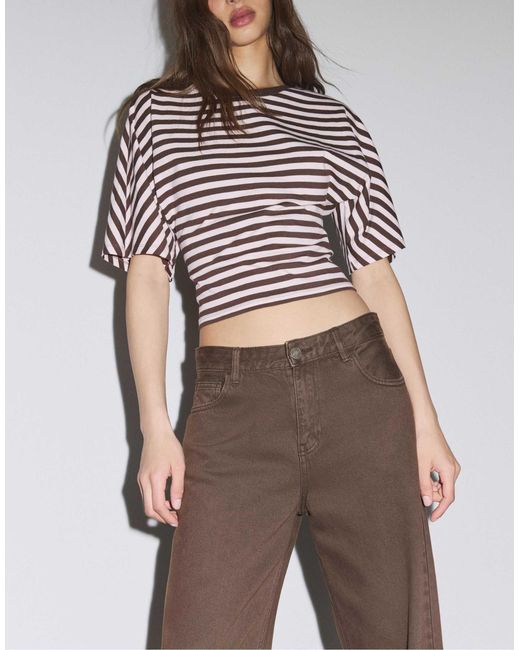 Jean ample - marron Stradivarius en coloris Green