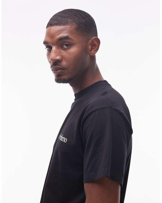No Problemo Blue Mini Logo Cotton T-shirt for men