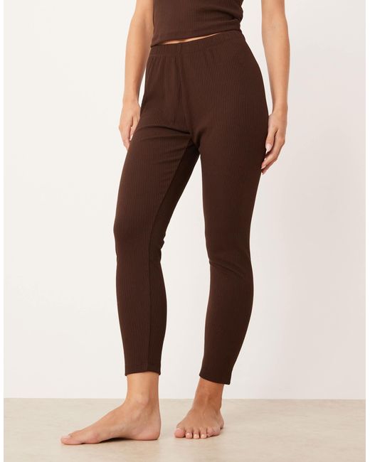 ASOS Natural Asos Design Petite Lounge Mix & Match Rib legging