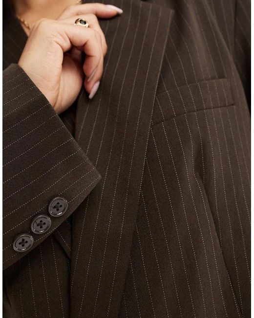 Pieces Brown Double Breasted Tailored Blazer Co-ord