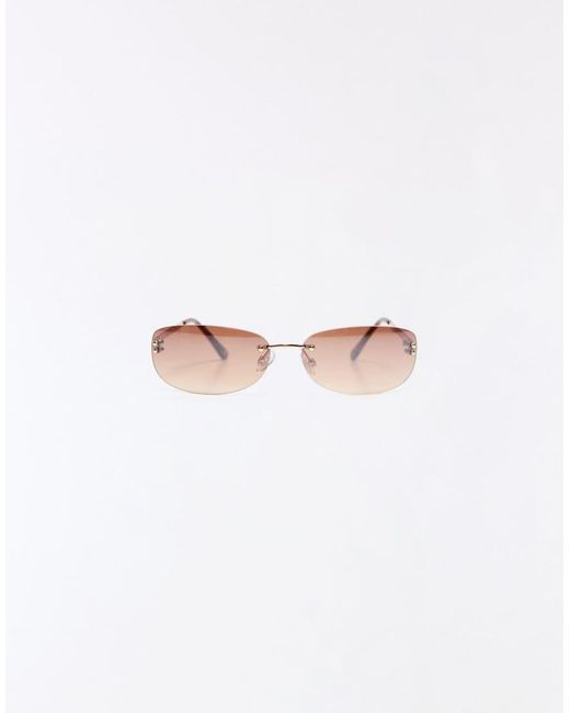Bershka White Frameless Sunglasses
