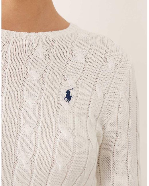 Polo Ralph Lauren Natural Julianna Icon Logo Cotton Cable Knit Jumper