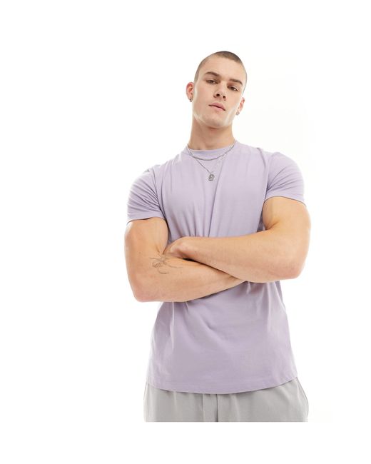T-shirt girocollo lilla di ASOS in Gray da Uomo