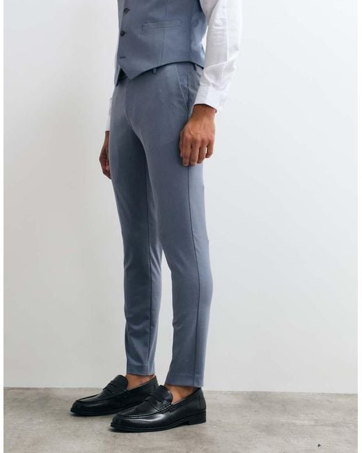 ASOS Blue Skinny Suit Pants for men