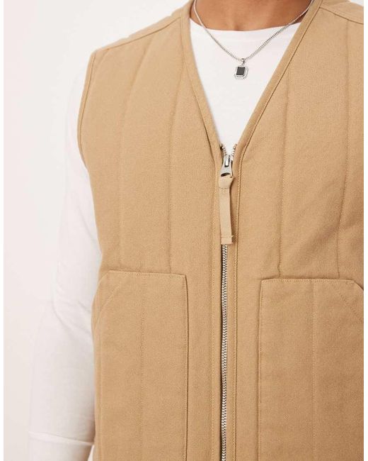 Chaleco Guateado Con Cuello De Pico De -Neutro ARKET de hombre de color Natural