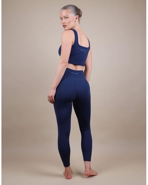 SIMMI Blue Square Neck Cropped Tank Top