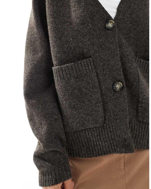 Cardigan Squadrato di Vero Moda in Black
