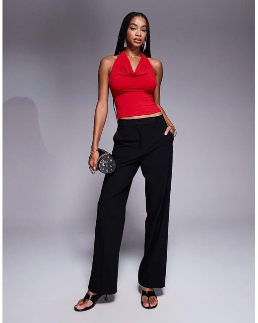 ASOS Red Cowl Halter Top
