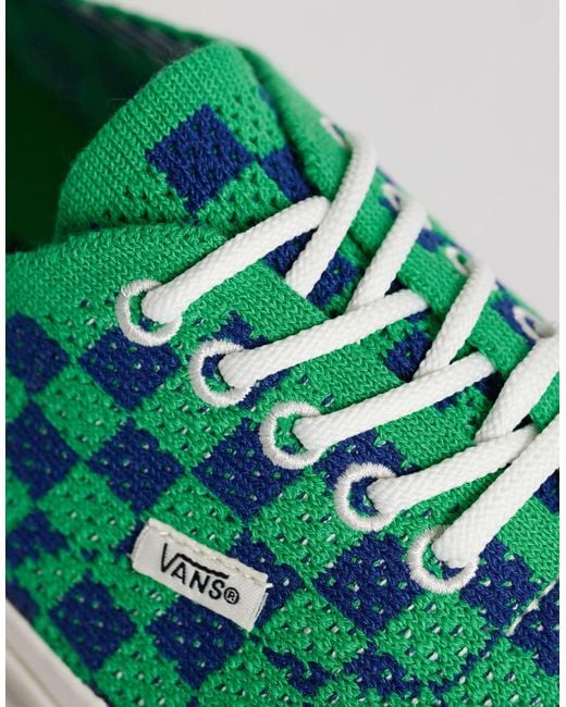 Vans Authentic – sneaker mit schachbrettmuster in Green für Herren