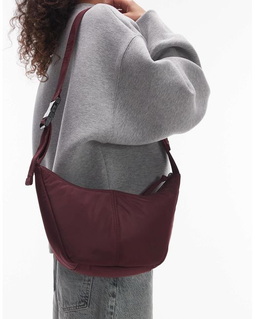 TOPSHOP Purple Carrie Nylon Cross Body Bag