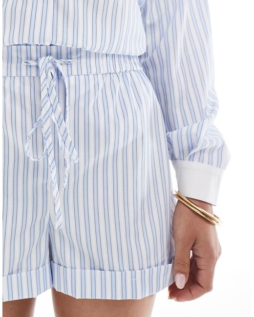 Pantaloncini A Righe Con Vita Elasticizzata di ASOS in White