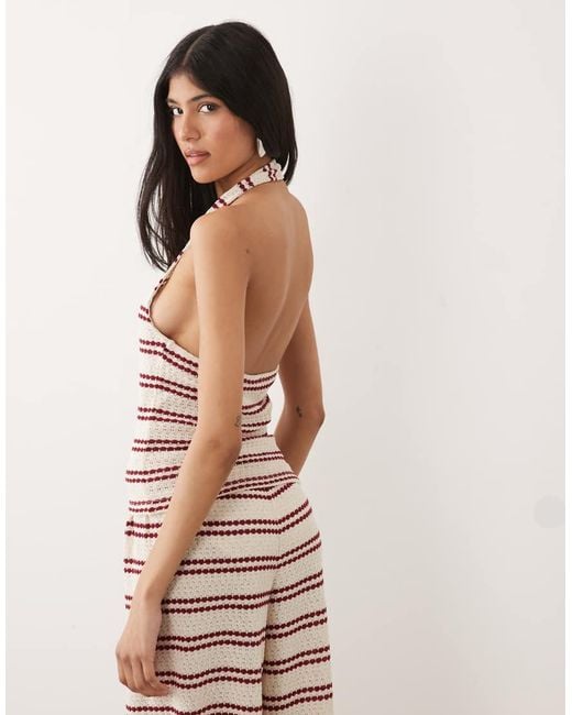 ASOS Multicolor Co-ord Crochet Scoop Neck Halter Top