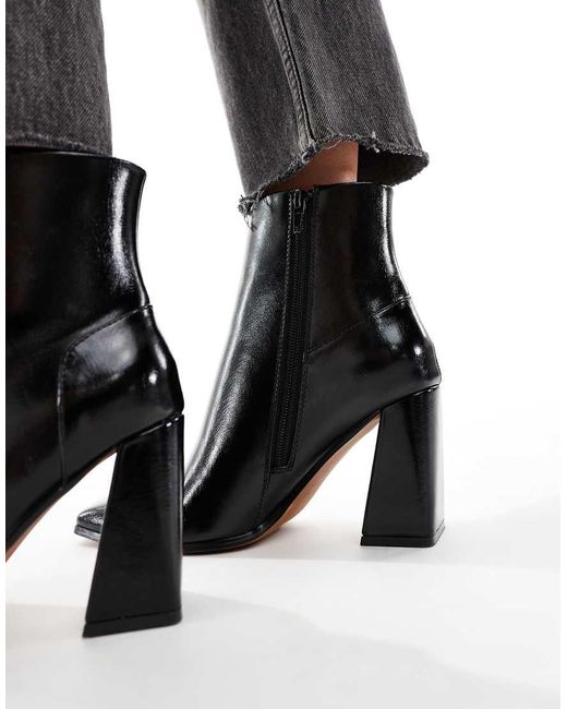 New Look Black Heeled Square Toe Boot