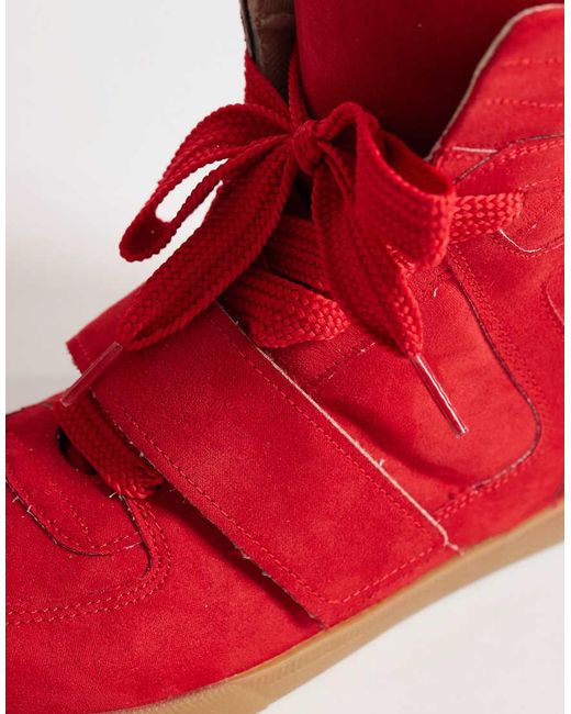 ASOS Red Damson Concealed Wedge Trainers