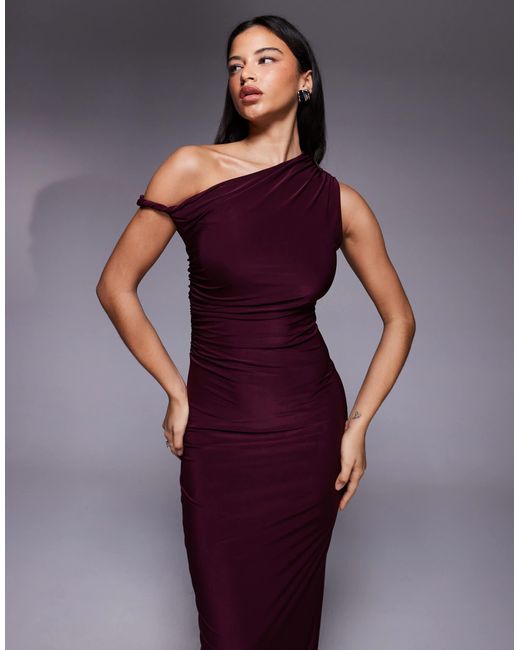 Kaiia Purple – exclusive – doppellagiges, anschmiegsames bodycon-maxikleid
