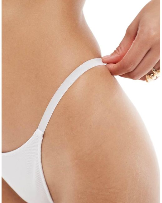 ASOS White Rue Rib Tanga Thong