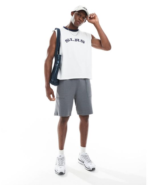ASOS Blue Oversized Textured Short for men