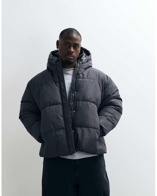ASOS Gewatteerd Pufferjack in het Blue voor heren