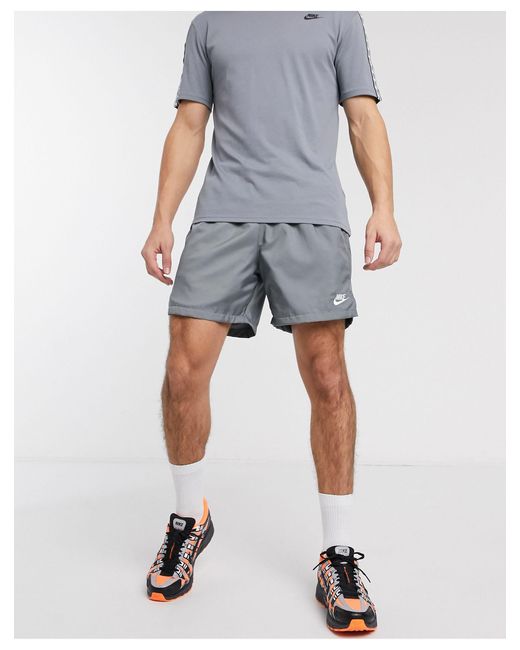 nike club essentials woven flow shorts grey