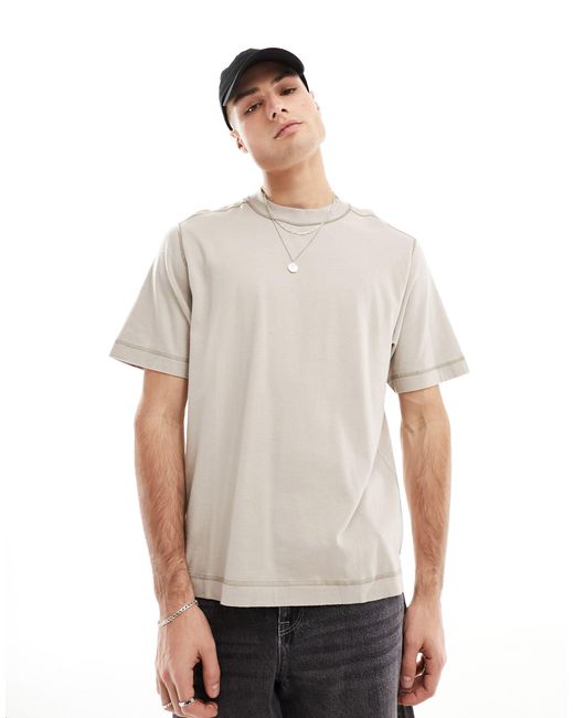 Camiseta color topo lisa holgada Abercrombie & Fitch de hombre de color Gray