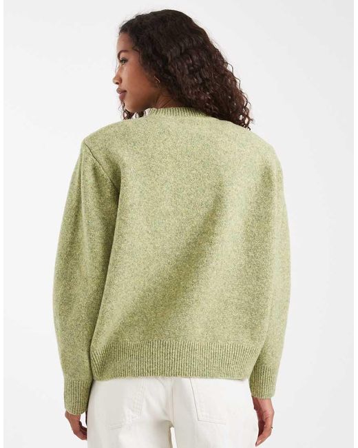 ASOS Green Drop Shoulder Pad Longline Sweater
