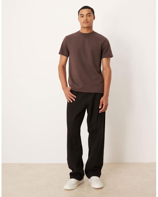 ASOS Brown Breathemaxtm Heavyweight Crew Neck T-shirt for men